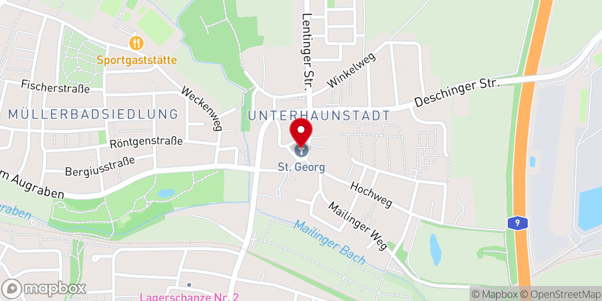 Map showing location of St. Georg, Unterhaunstadt