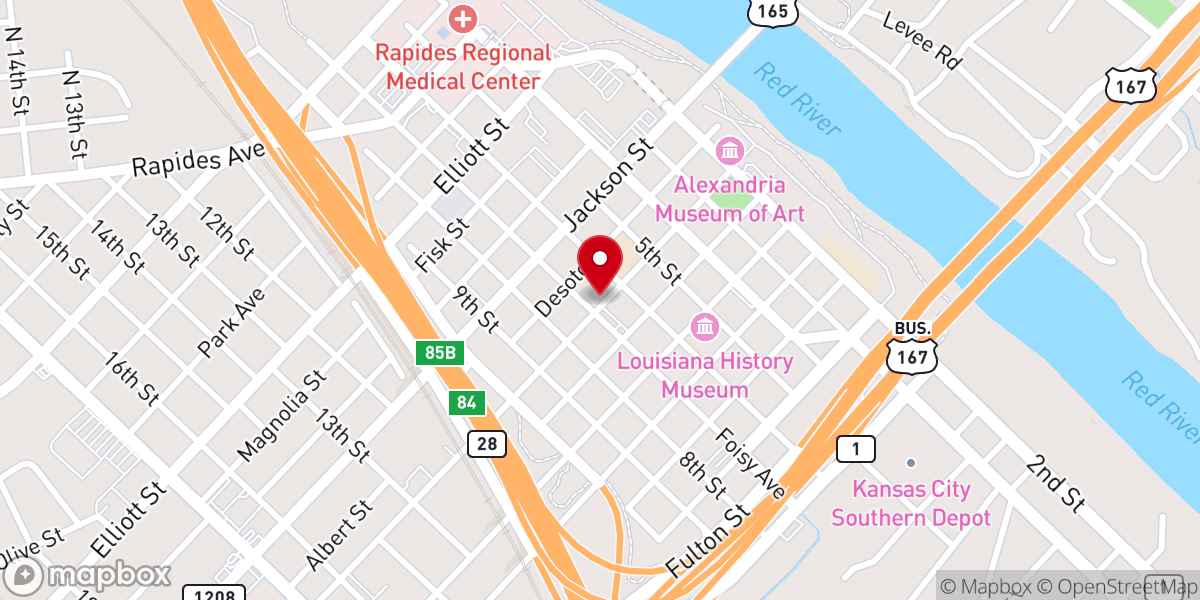 Map showing location of Rapides Parish Public Defender