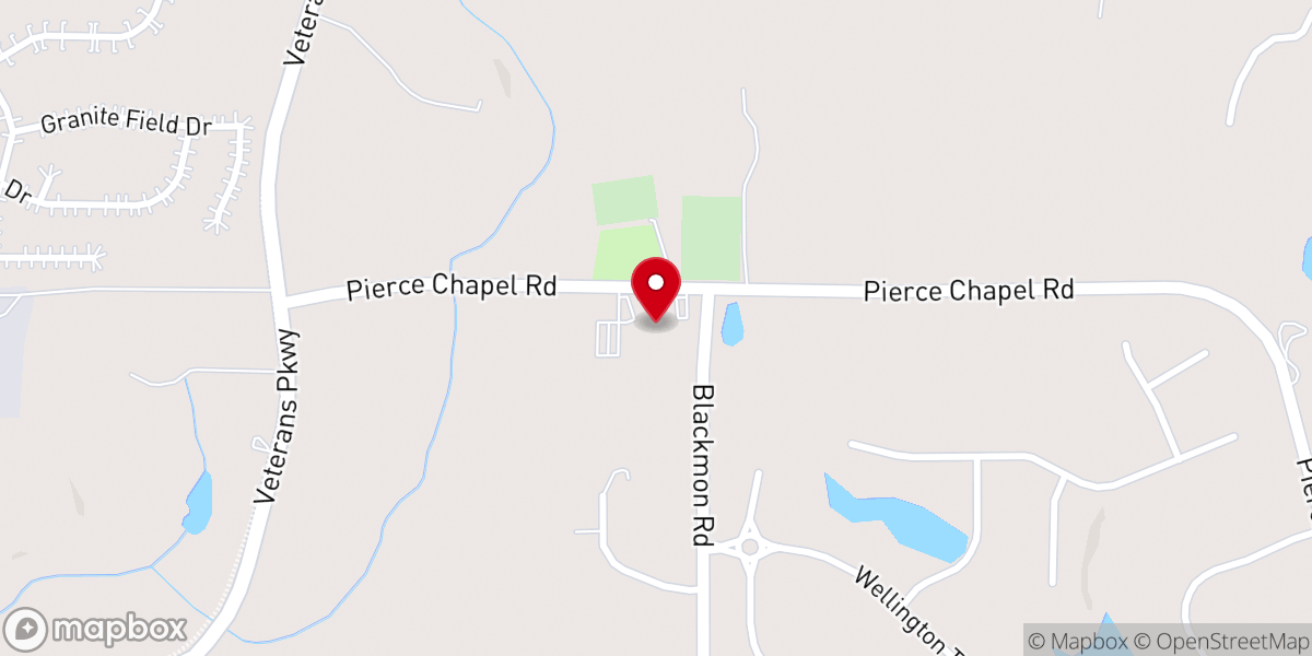 Map showing location of Pierce Chapel United Methodist Church