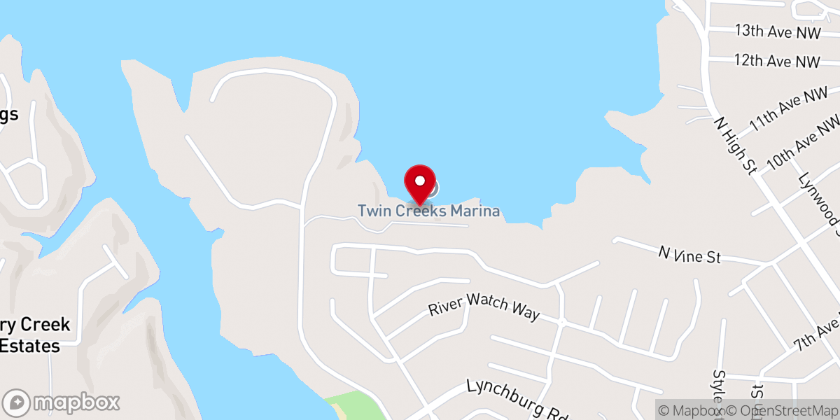 Map showing location of Twin Creeks Weddings and Events