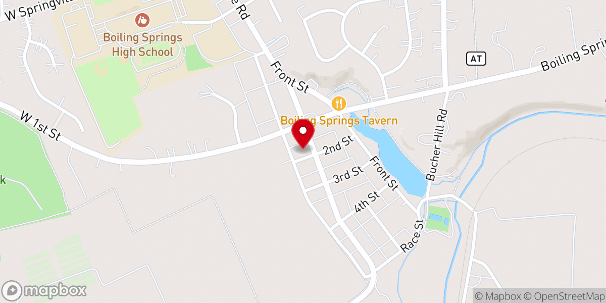 Map showing location of St John Evangelical Lutheran