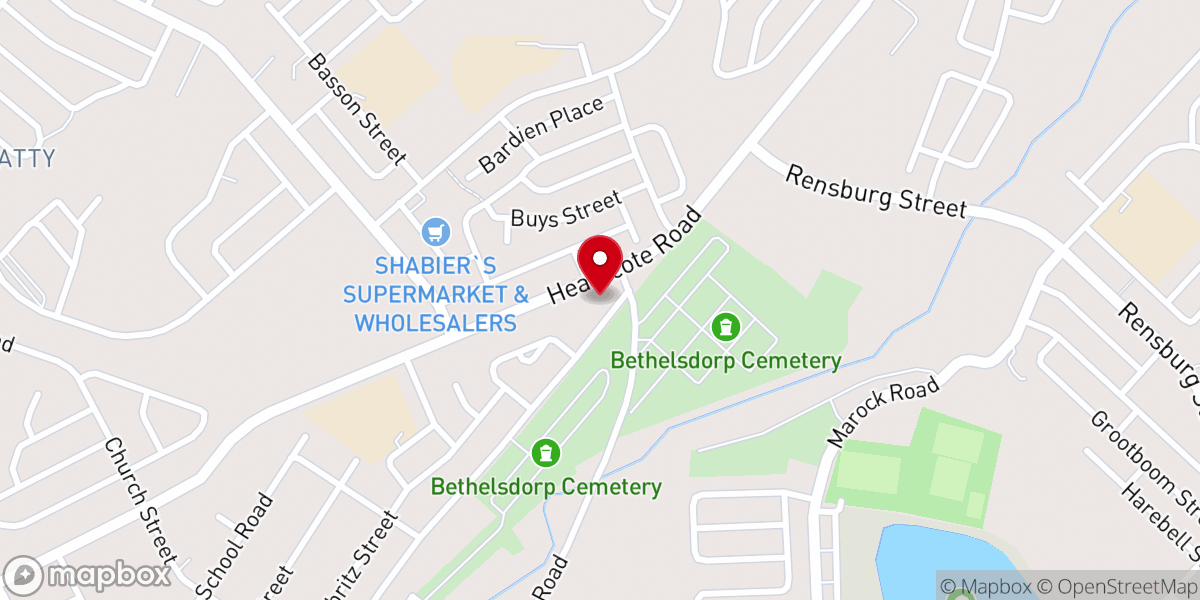 Map showing location of Bethel Methodist Church (Bloemendal)
