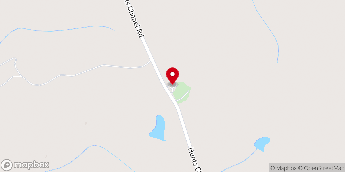 Map showing location of Hunts Chapel AME Church