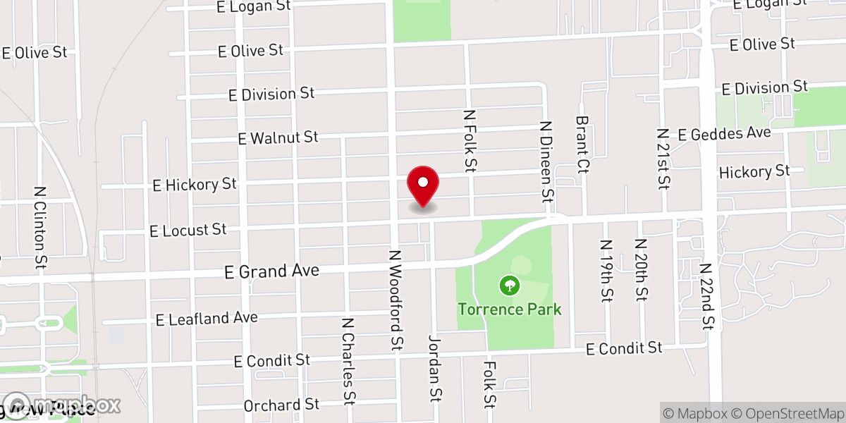 Map showing location of Ebenezer Missionary Baptist Church