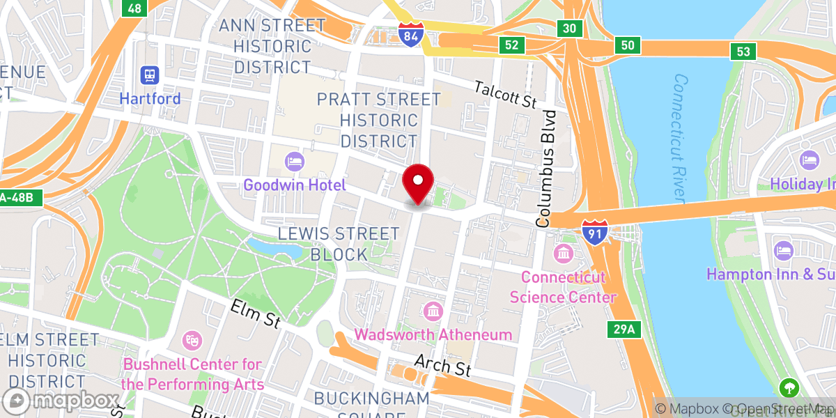 Map showing location of Hartford Bethel Haitian Seventh-day Adventist Church
