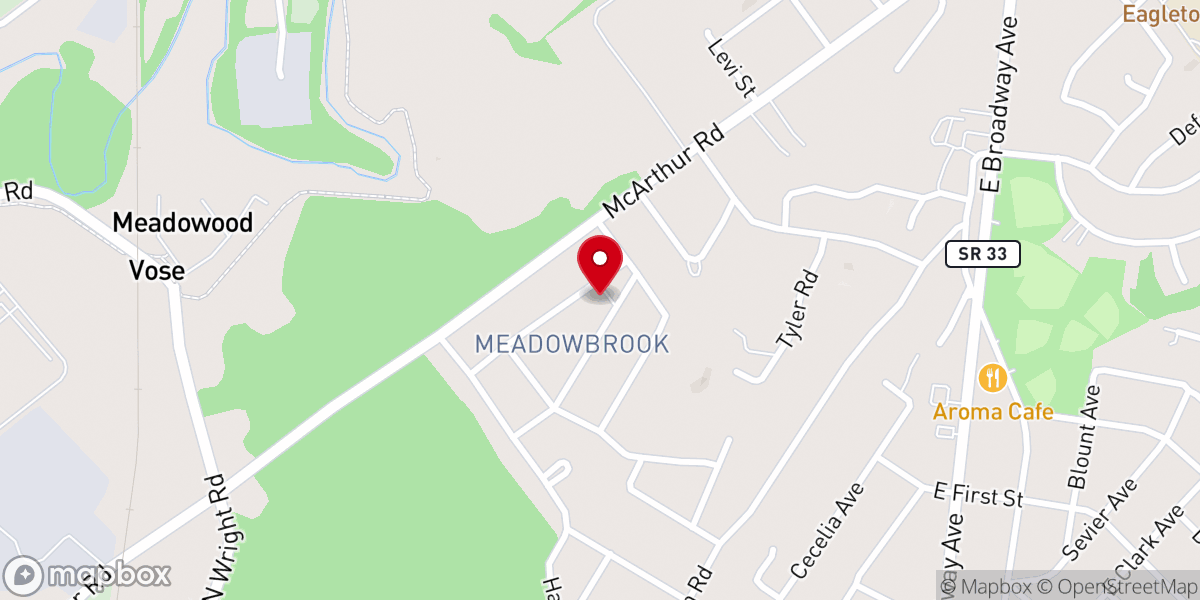 Map showing location of Meadowbrook Christian Church