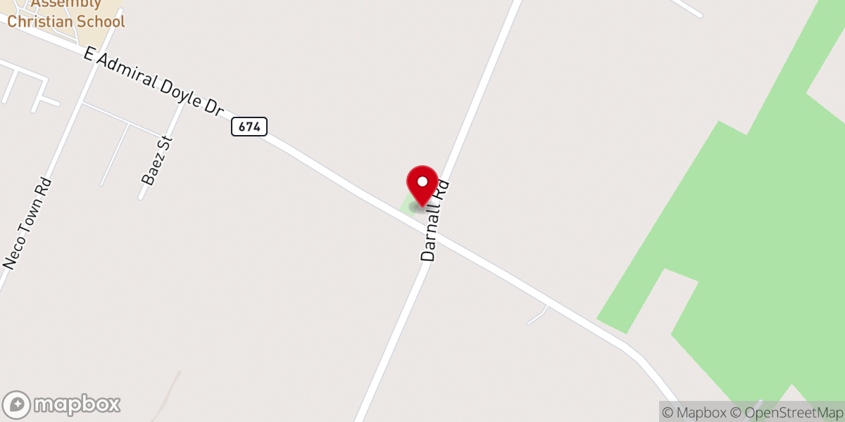 Map showing location of Zion Travelers Baptist Church