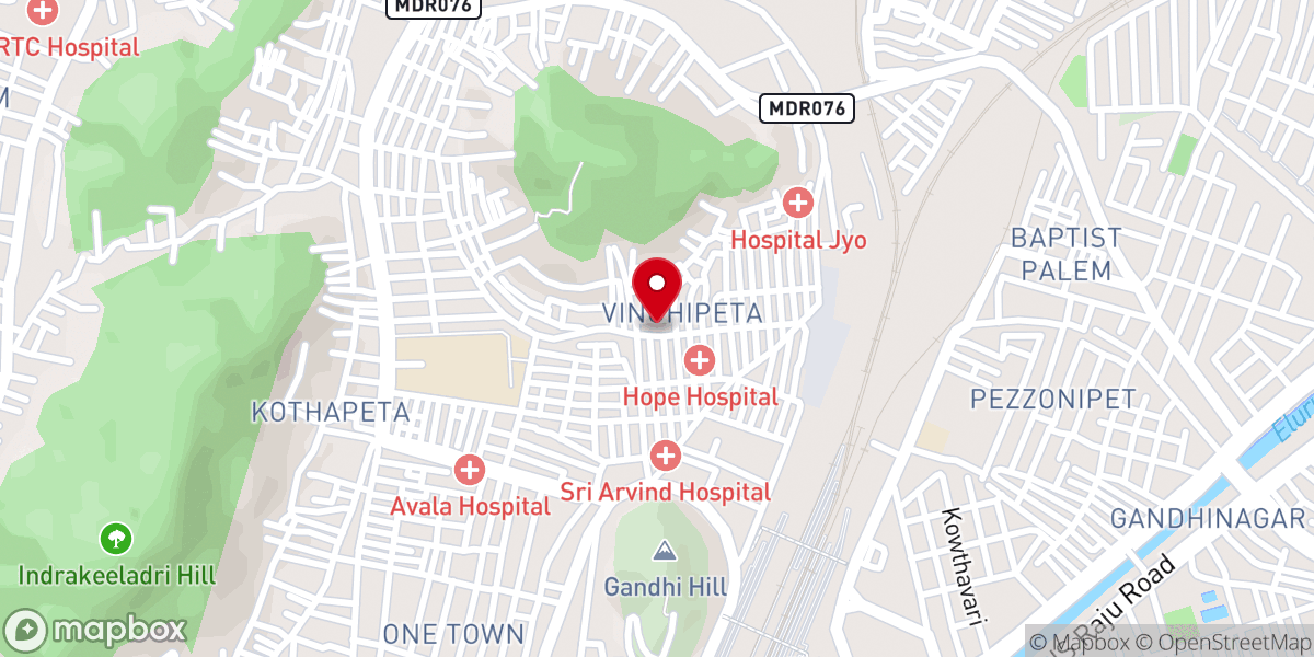 Map showing location of C.S.I St. John's Church