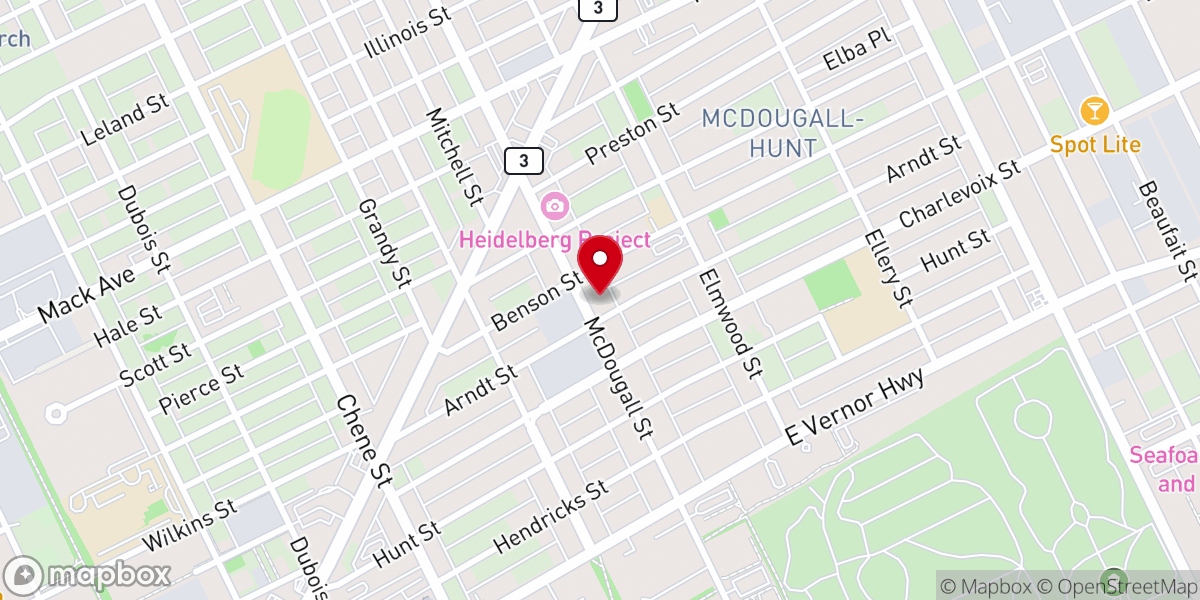 Map showing location of People's Missionary Baptist Church