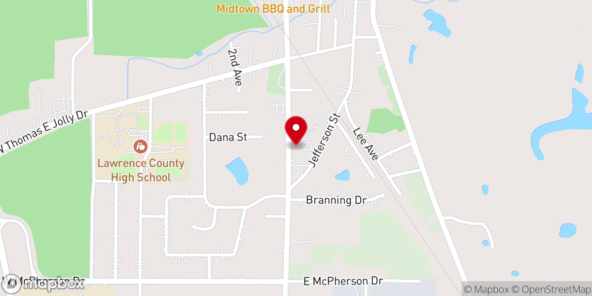Map showing location of St Lawrence Catholic Church