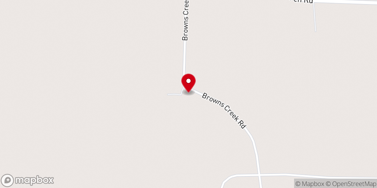 Map showing location of Browns Creek MB Church