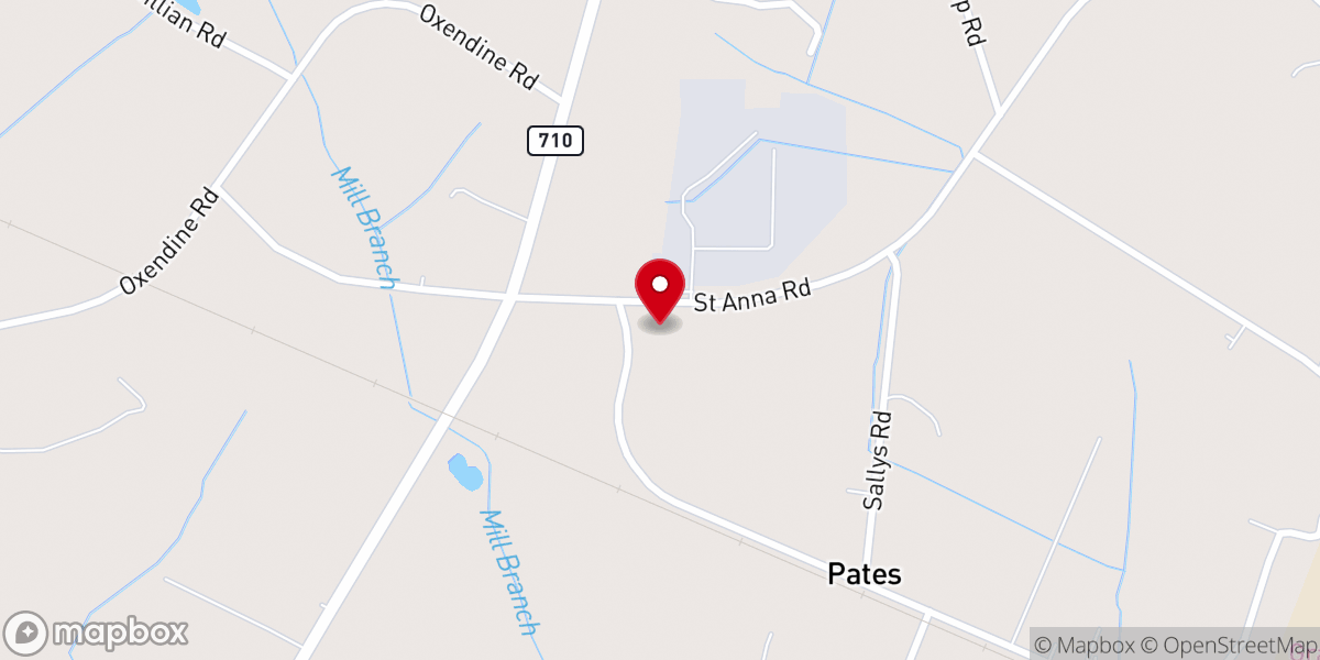 Map showing location of New Hope Baptist Church