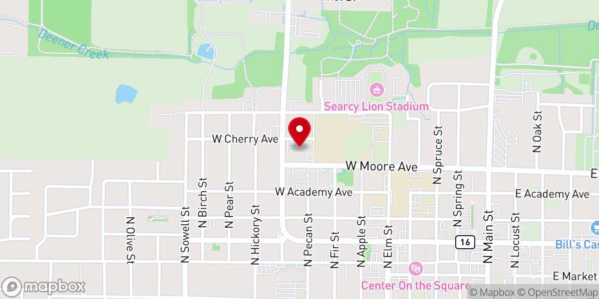 Map showing location of Temple Baptist Church