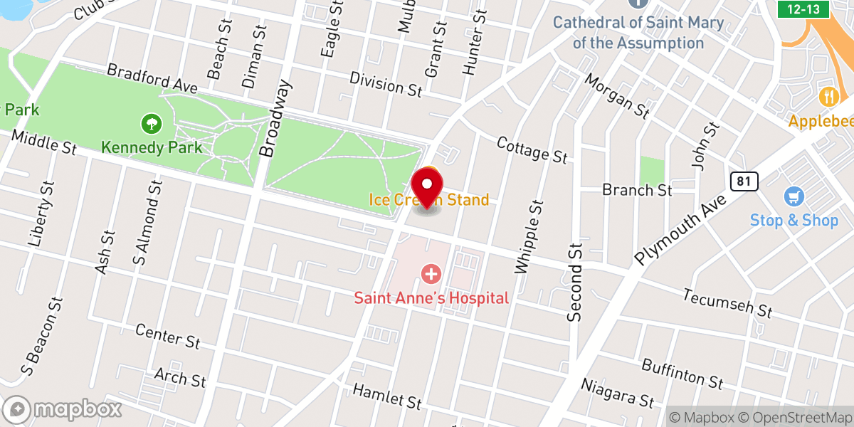 Map showing location of Saint Anne Shrine