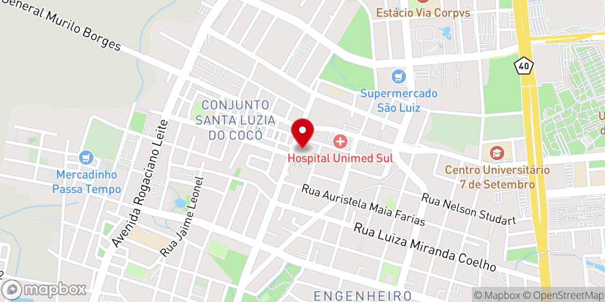 Map showing location of Igreja Batista Filadélfia