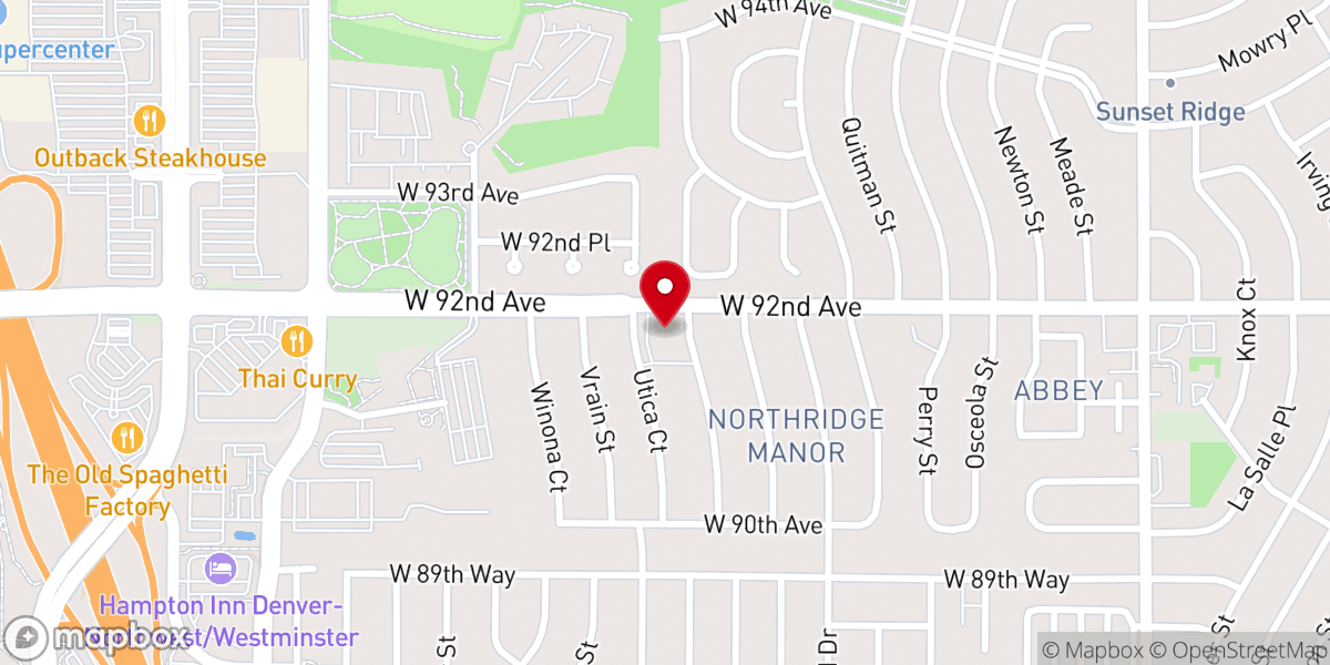 Map showing location of Highland Baptist Church