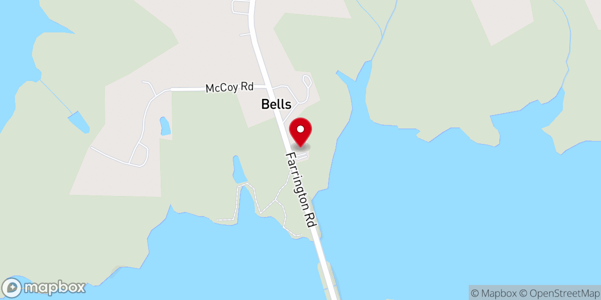 Map showing location of Bells Baptist Church