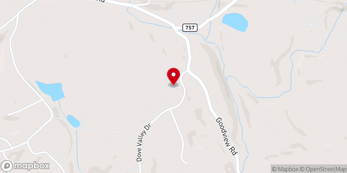 Map showing location of Goodview Baptist Church