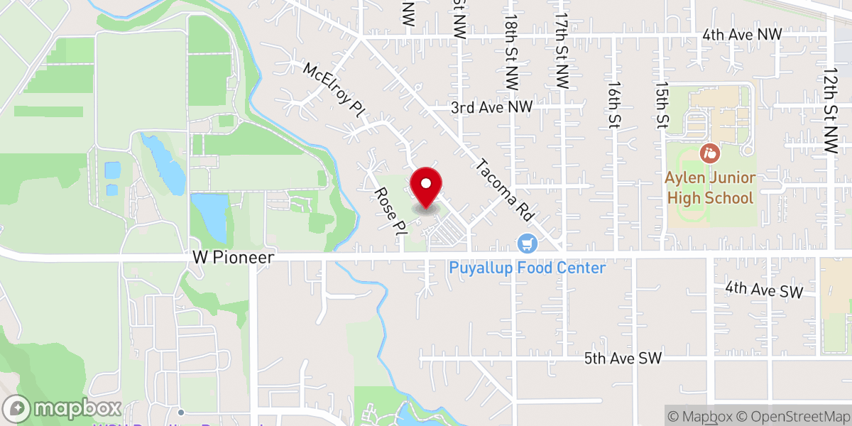 Map showing location of Puyallup United Methodist Church