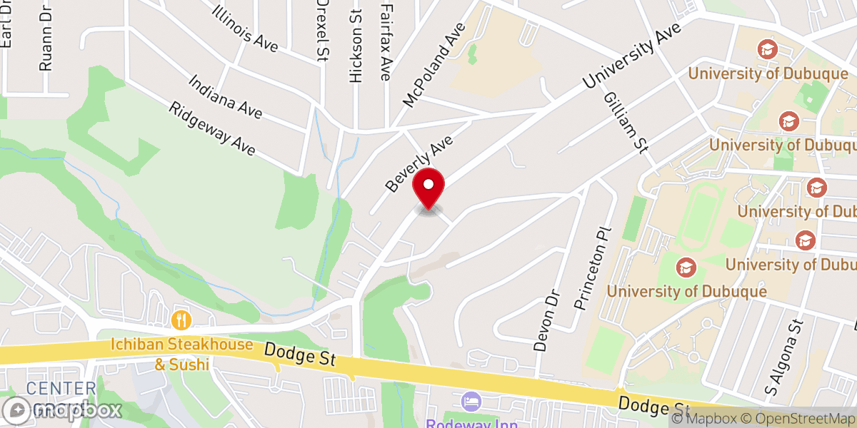Map showing location of Church of the Nazarene
