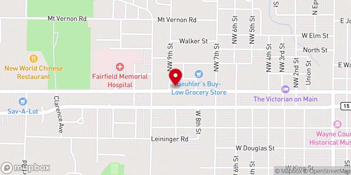 Map showing location of Life Fellowship Church of God