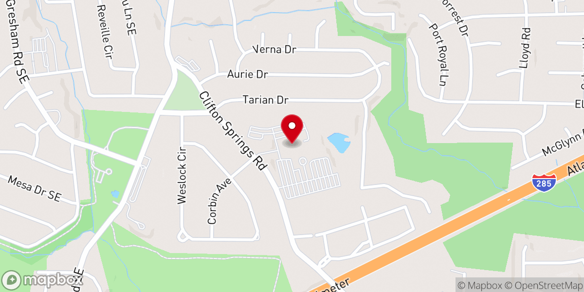Map showing location of Beulah Missionary Baptist Church