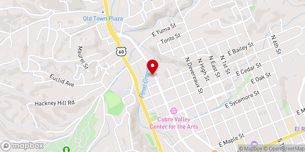 Map showing location of La Casita Cafe