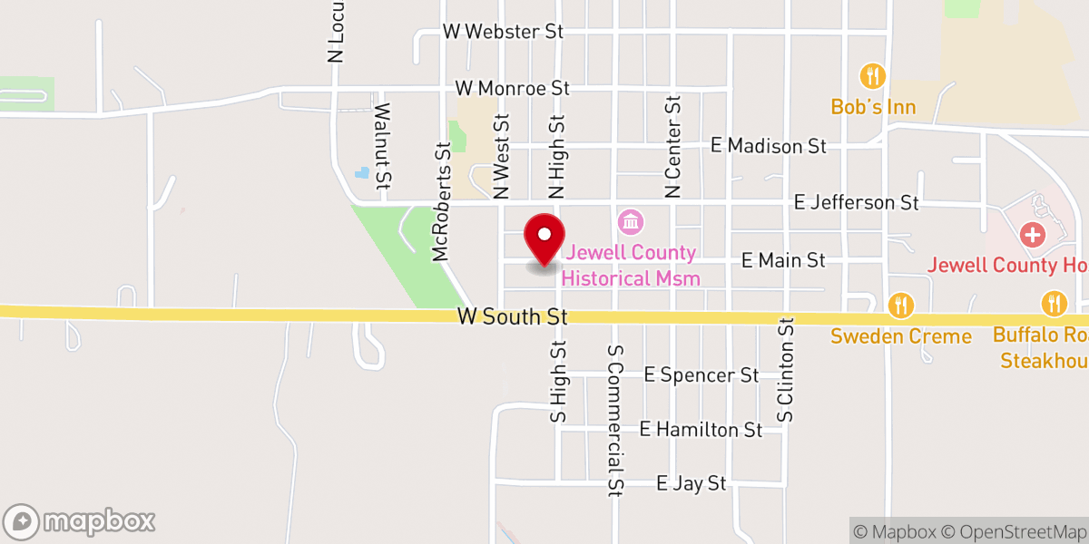 Map showing location of Mankato United Methodist Church