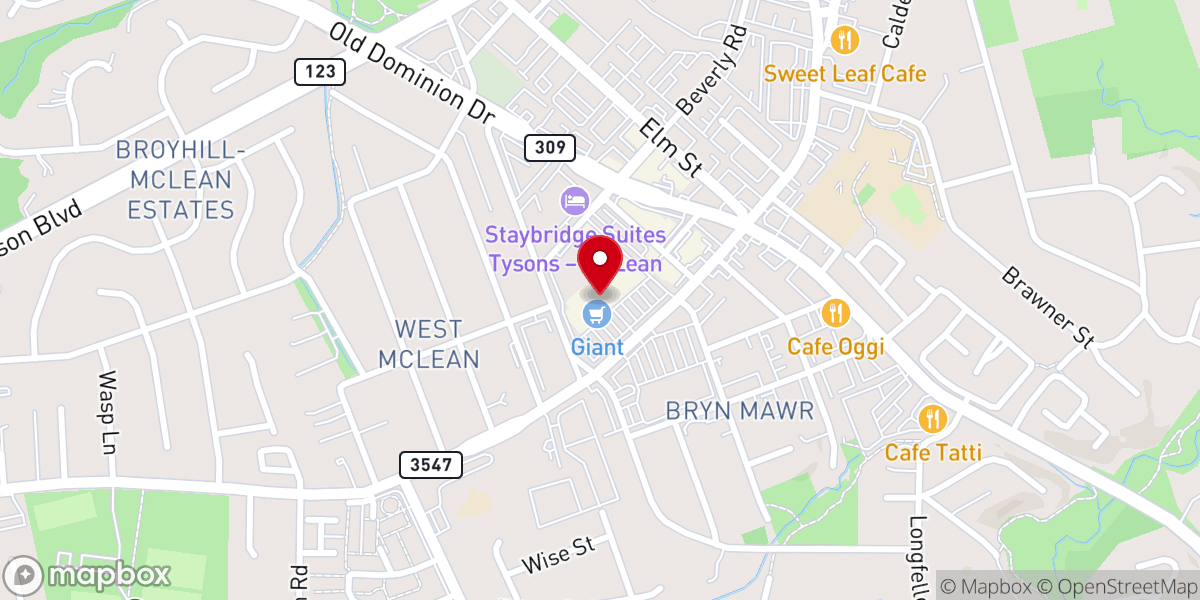 Map showing location of Giant Food