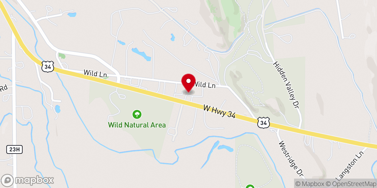 Map showing location of God's Country Cowboy Church