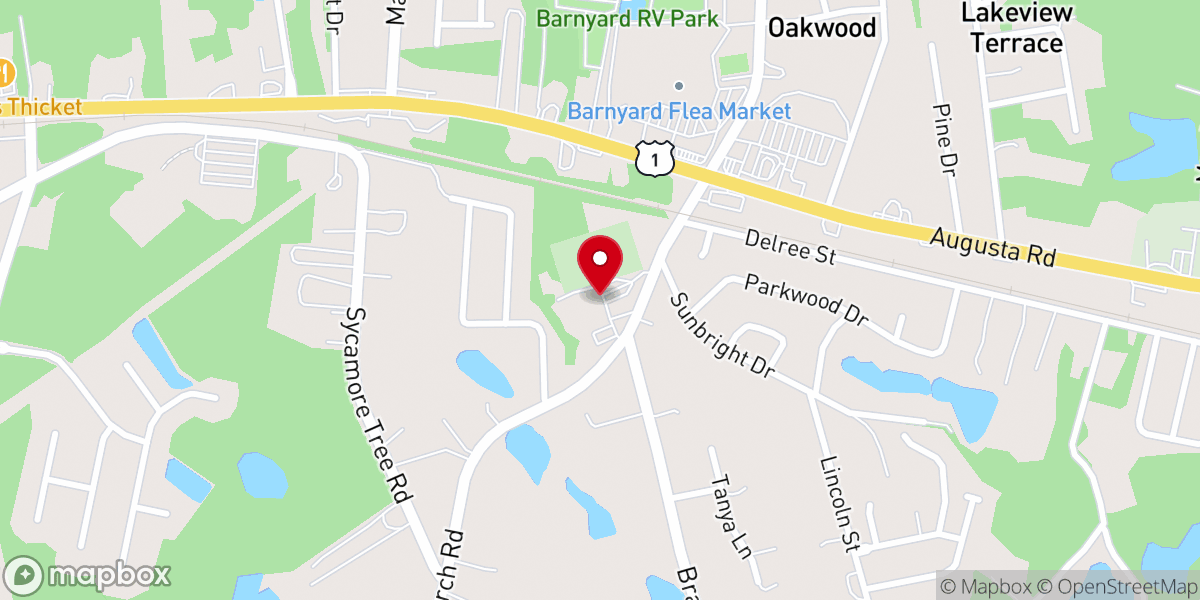 Map showing location of St. David Lutheran Church