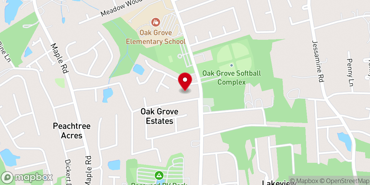 Map showing location of Galilean Baptist Church