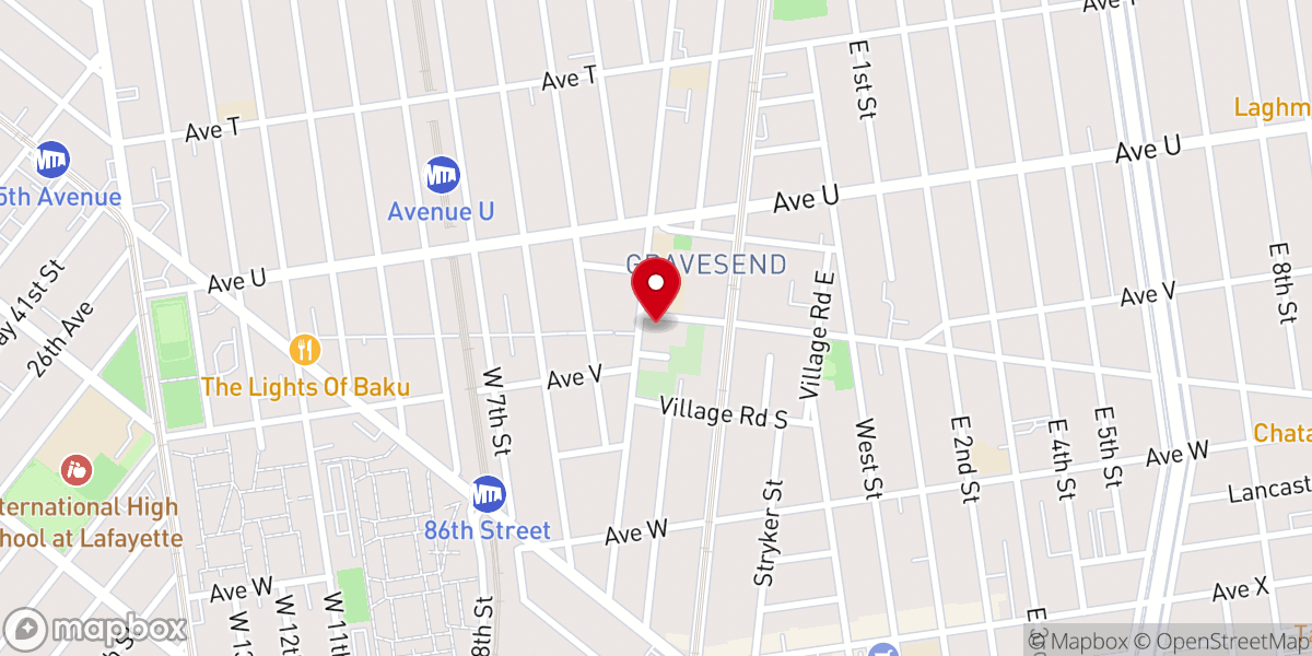 Map showing location of The First Korean Church of Brooklyn