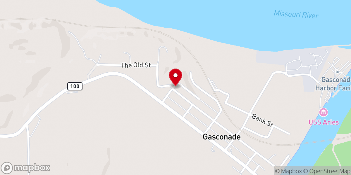 Map showing location of Gasconade Union Church