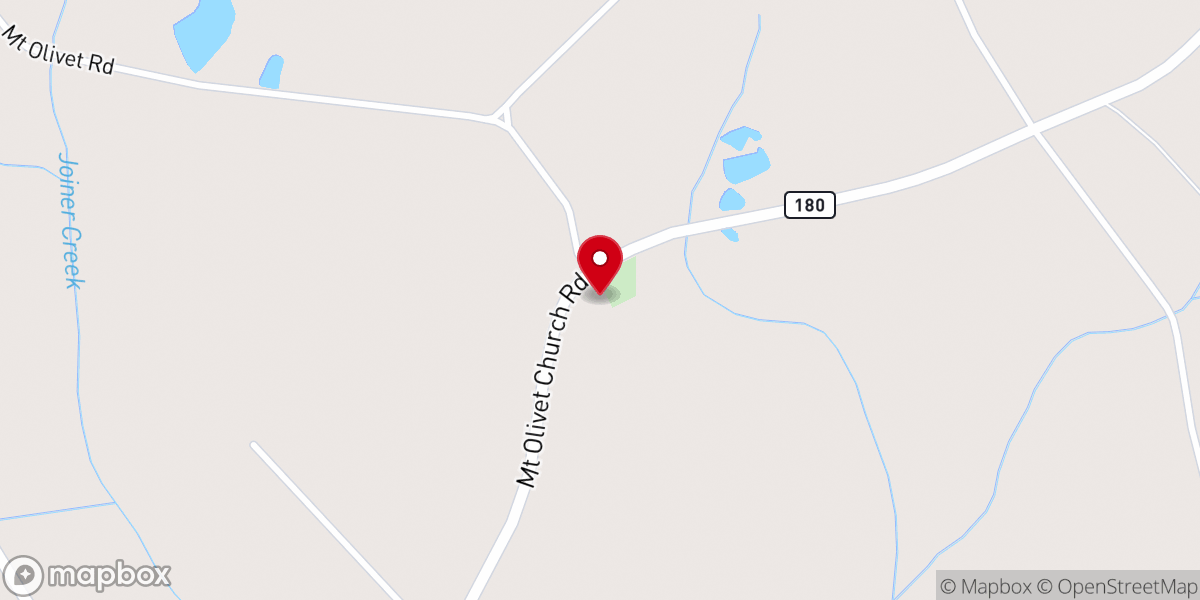 Map showing location of Mount Olivet Church