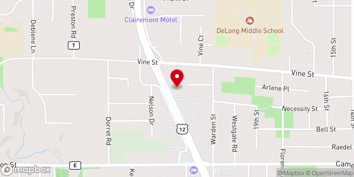Map showing location of Clear Water Presbyterian Church