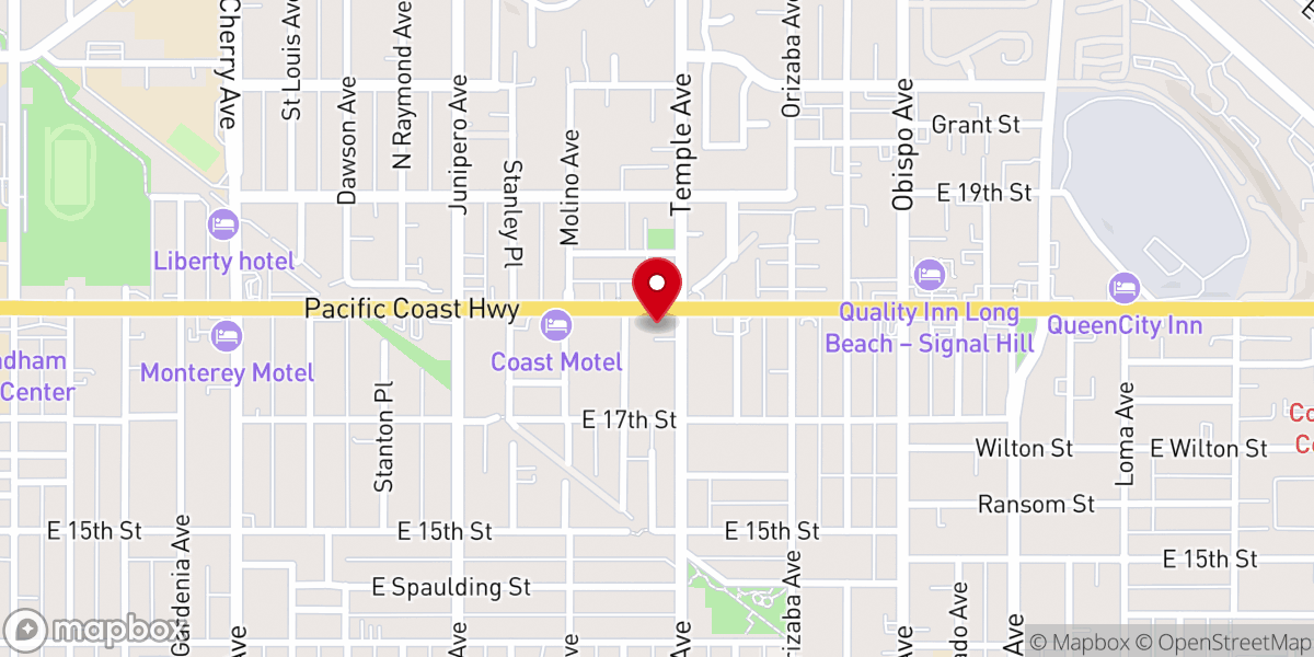 Map showing location of Society of St. Vincent de Paul Long Beach Thrift Store