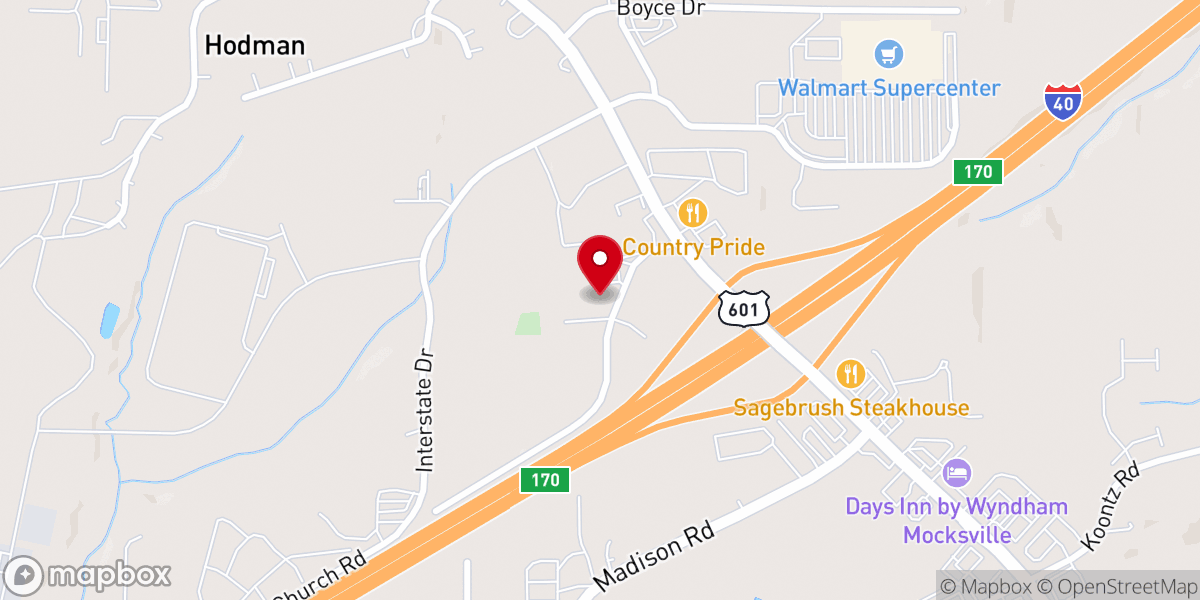 Map showing location of Blaise Baptist Church