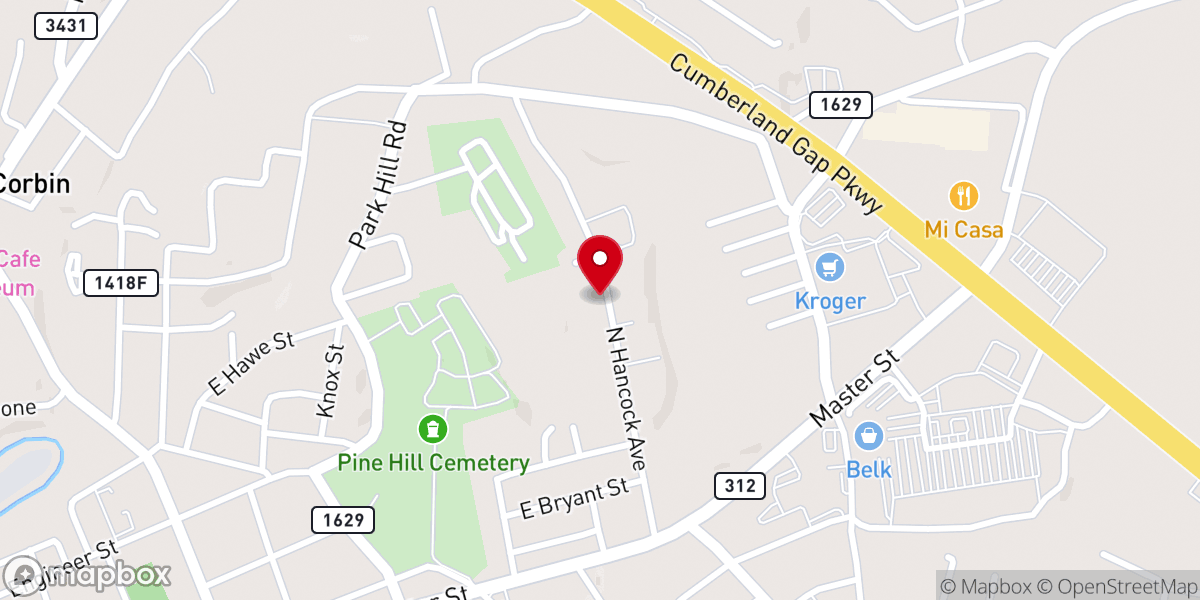 Map showing location of Calvary Tabernacle Church