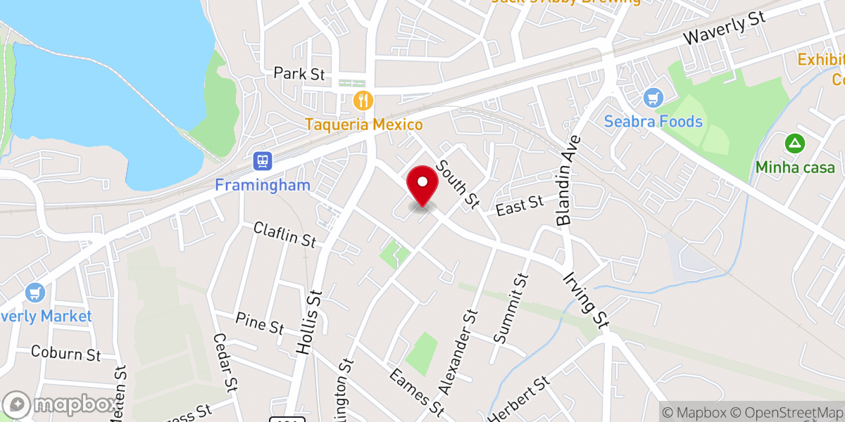 Map showing location of Framingham Temple Haitian Seventh-day Adventist Church