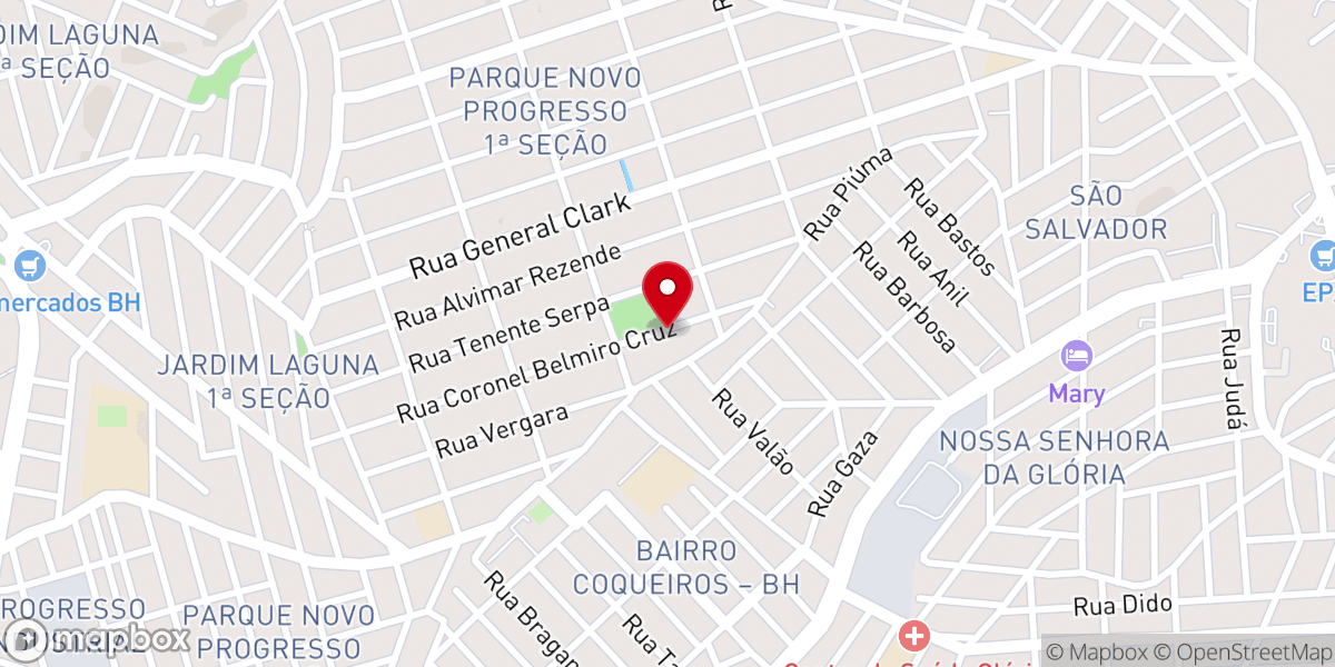 Map showing location of Igreja Batista Fonte dos Milagres