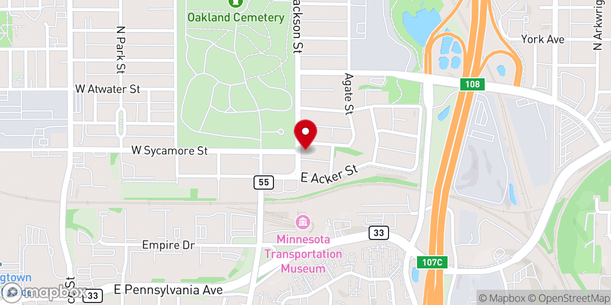 Map showing location of Hmong Evangelical Lutheran Church