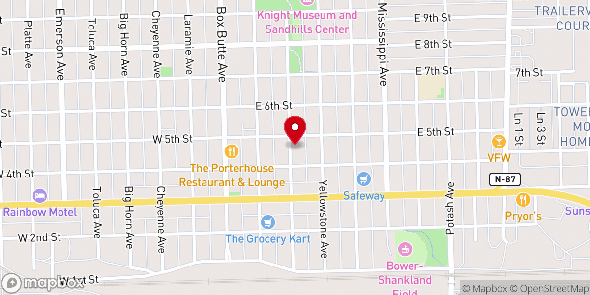 Map showing location of Alliance Baptist Church