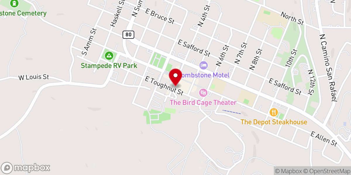 Map showing location of Rose Tree Museum