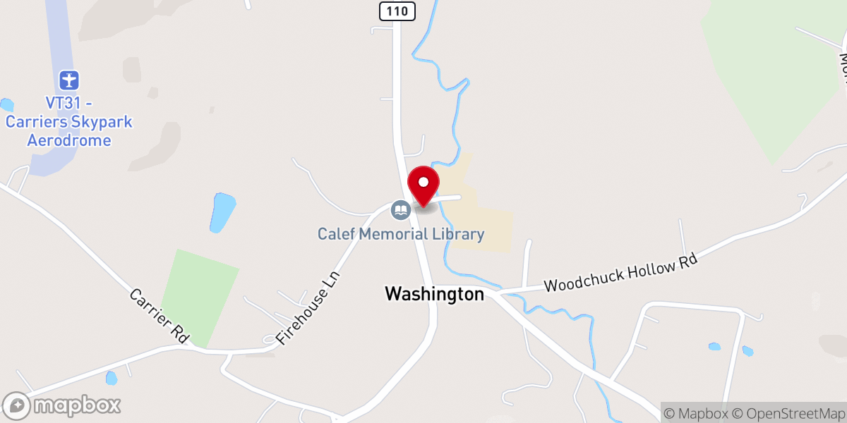 Map showing location of Washington Baptist Church