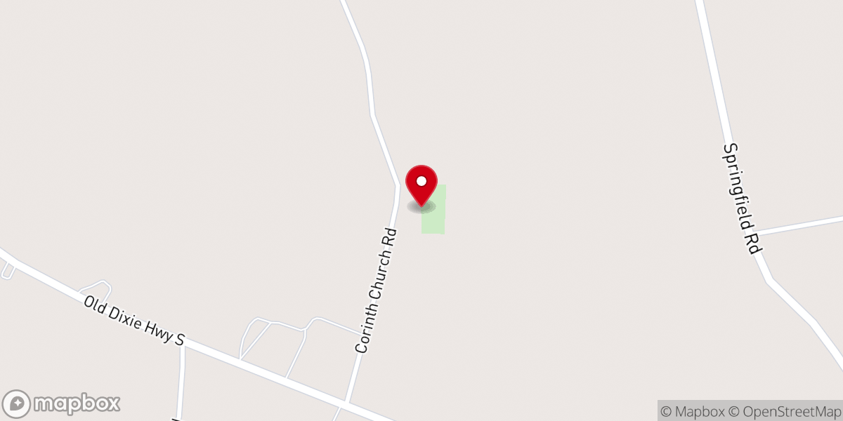 Map showing location of Corinth Baptist Church