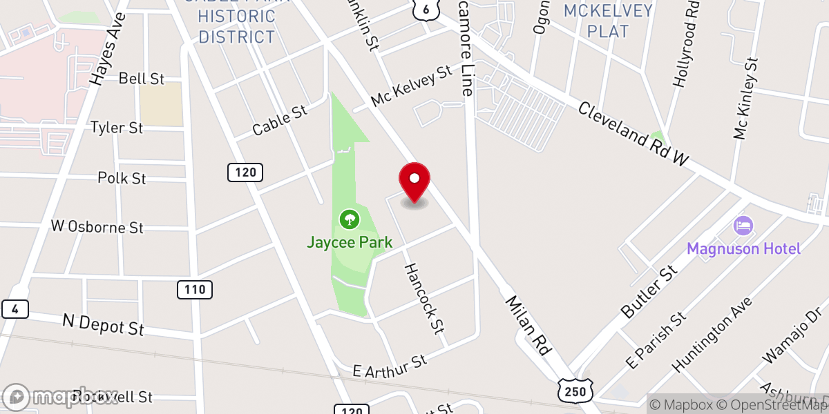 Map showing location of Sandusky Community Church of the Nazarene
