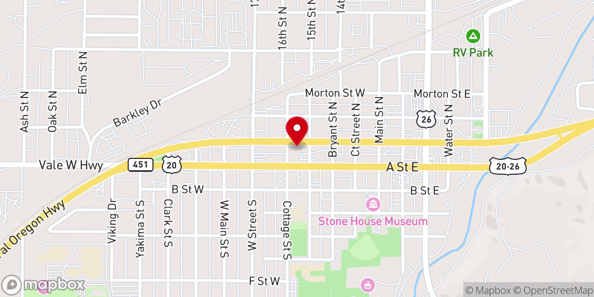 Map showing location of Vale Christian Church