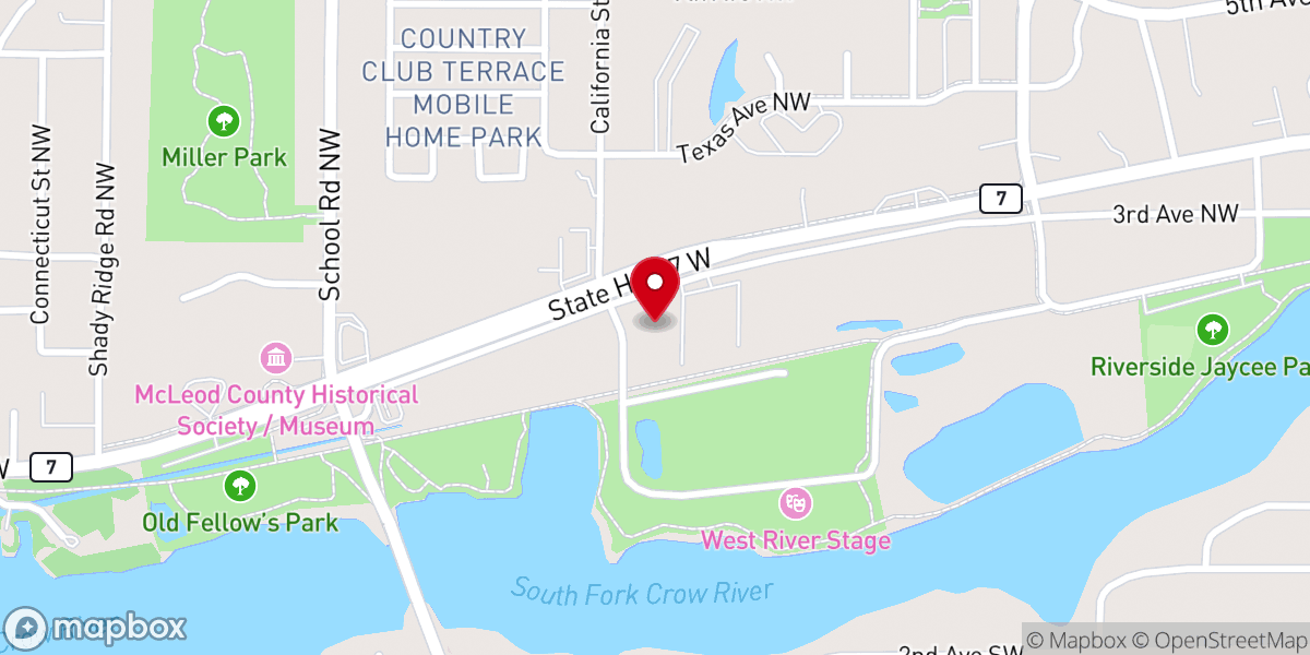 Map showing location of Hutchinson Evangelical Free Church