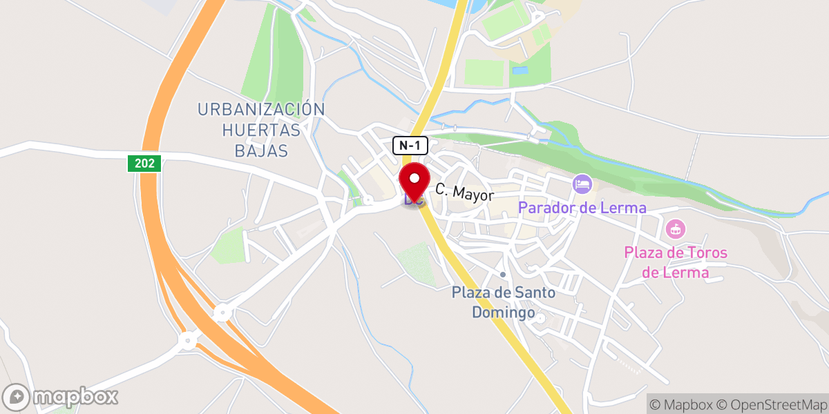 Map showing location of Monasterio de Lerma (antes Carmelitas Descalzas)